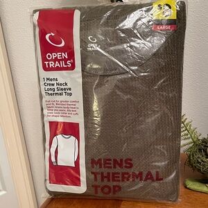 NWT OPEN TRAILS Men’s Thermal Top Large Gray